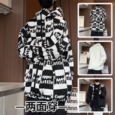 JK177/P70秋装个性印花两面服夹克男学生休闲潮外套上衣两面穿，男装夹克，电商基地A050