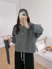 设计款卫衣假两件长袖好看百搭，女装针织衫/毛衣，洛丽兰可