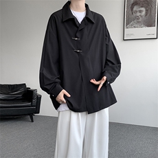 CS1153-特P40控78秋季新款垂感佳新中式衬衫宽松衬衣大码男，男装衬衫，电商A059
