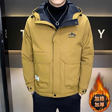 秋冬季二棉夹棉外套新款男士帅气连帽夹克潮流时尚男秋装棉衣，男装夹克，星座715-3