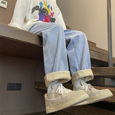 加绒加厚牛仔裤宽松直筒休闲裤KN12JRP50，男装牛仔裤，电商D325