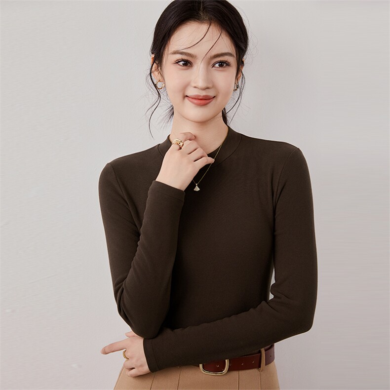 半高领打底衫女长袖t恤新款秋冬内搭洋气外穿紧身上衣服潮,女装羊毛衫,硕诚羊绒
