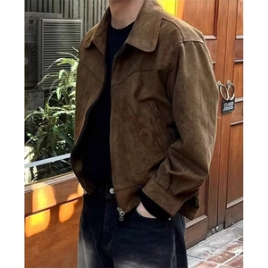 高街设计感小众翻领夹克男女款复古宽松百搭潮流休闲外套 JK78图片