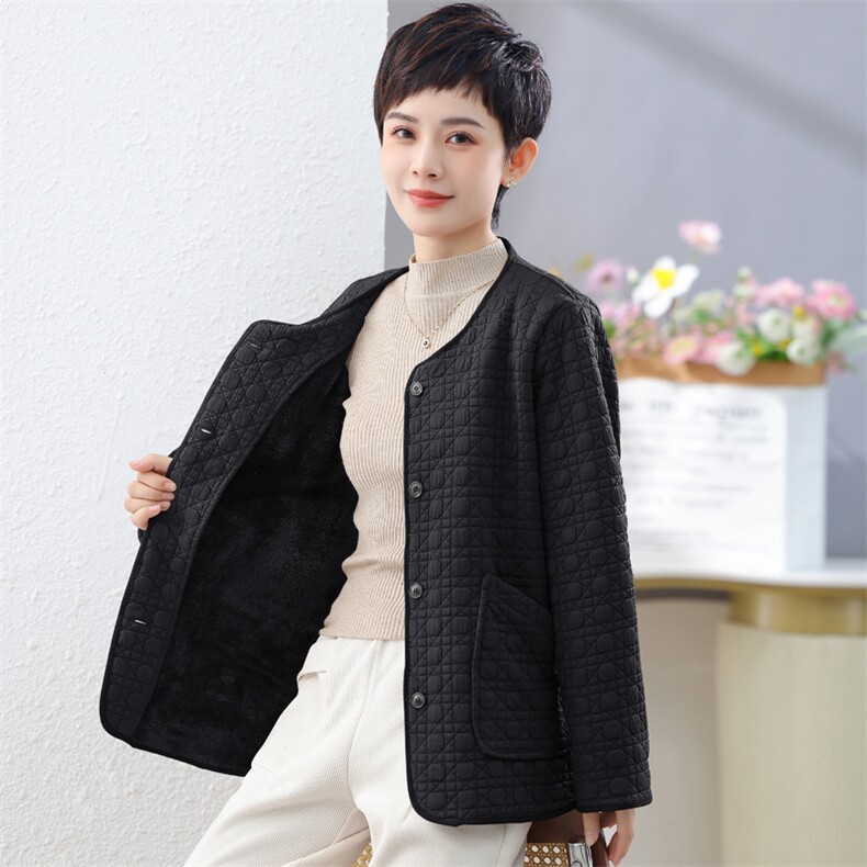 时尚女装冬季加绒加厚保暖外套显瘦修身短款棉服,女装短外套,余墨
