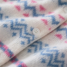 2025年秋季新款针织拼色提花针织羊绒开衫时尚休闲通勤百搭，女装羊绒衫，多娇羊绒