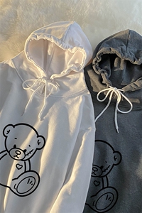 WY2174-P35 加绒款-P40 纯棉连帽卫衣男大码运动帽衫宽松薄外套男图片