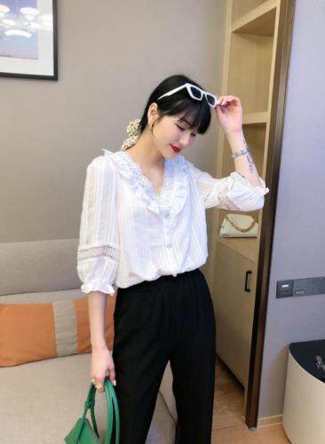 时尚花边设计衬衫，女装衬衫，兰魅依生