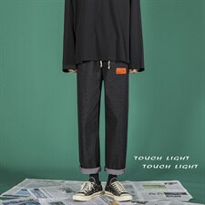 主推秋季直筒牛仔裤男潮牌百搭宽松港风裤子阔腿老爹裤1601-p35图片
