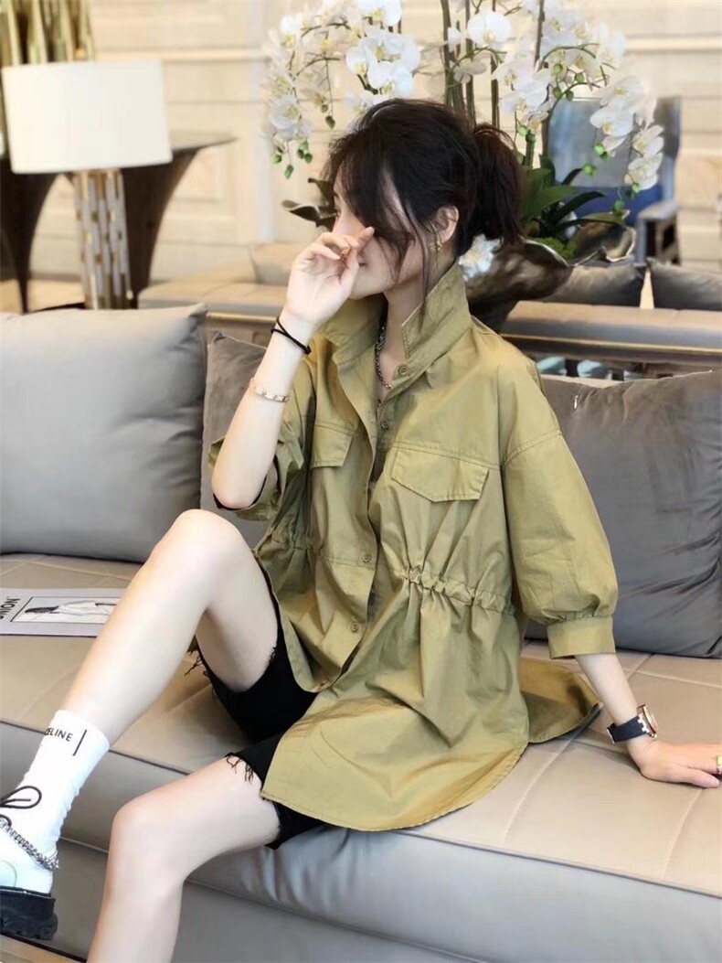 ［爱美欧］夏季新款现货短袖衬衫，女装衬衫，爱美欧