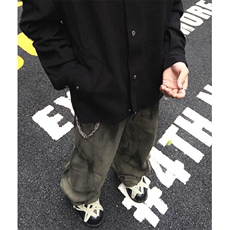 设计感宽松褶皱拼接做旧牛仔裤男潮牌休闲阔腿廓形弯刀裤NA284，男装牛仔裤，星座1116A（原606A-3）