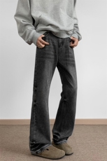 C315-G3010秋冬现货美潮高品质重水洗微喇牛仔裤地毯(P70X98)6，男装牛仔裤，电商C315