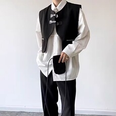 夏季薄款马甲男休闲小众百搭背心痞帅日系运动无袖外套MX09，男装背心/马甲，星座1116A-1（原606A）