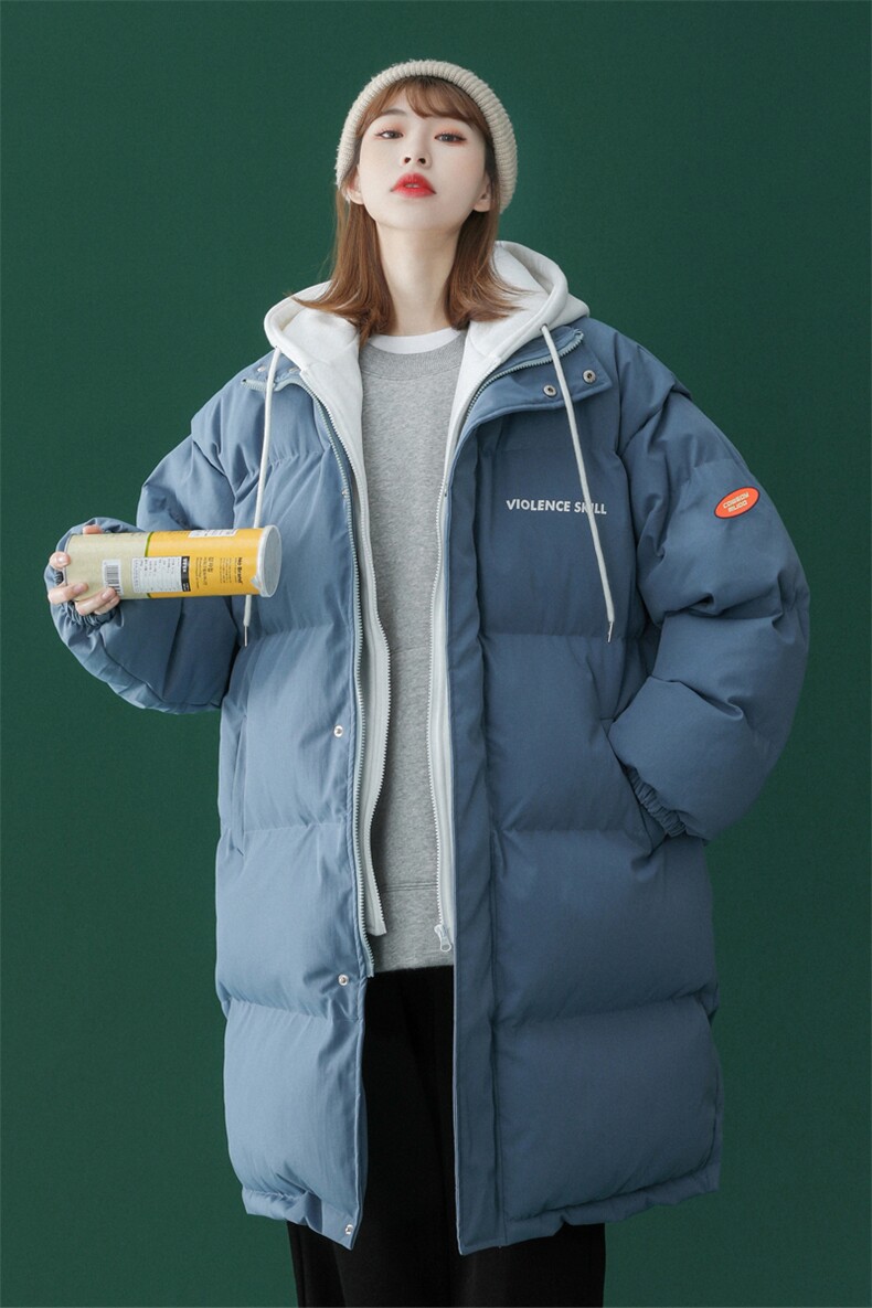 备战双十一中性风中长款棉服假两件情侣棉衣女G910P158男类,男装棉衣,电商A339