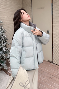 新款2026冬季立领撞色羽绒服面包服7848-P260-K398图片