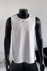 夏季2026男装新款美式无袖T恤绣花宽松坎肩背心夏装上衣S416-特25，男装背心/马甲，电商A233-1