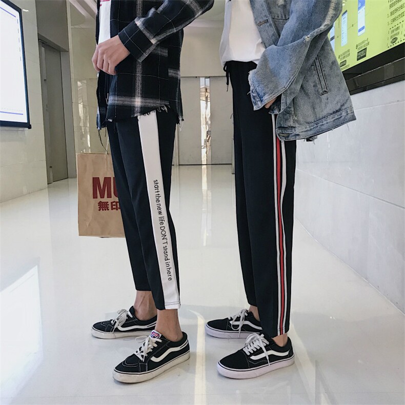 夏休闲裤ins火的女士运动裤子情侣宽松九分裤QL613614/P40女类,女装连体裤,星座1506-1