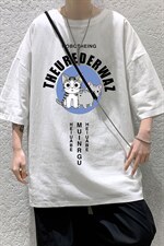 YT26160-P30亚短袖t恤男大码五分袖男宽松七分袖港风模特，男装T恤，电商A040