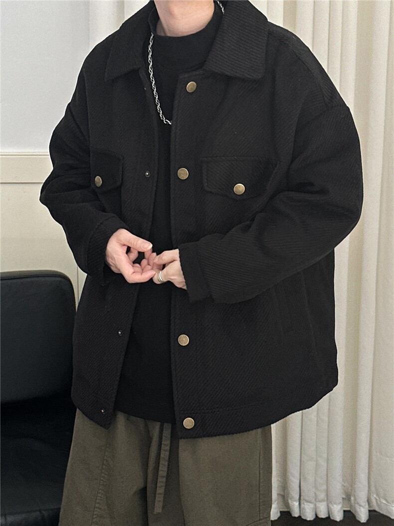 现货%羊毛-加厚羊毛呢大衣外套宽松休闲保暖夹克冬季-A131-105,男装夹克,电商A351