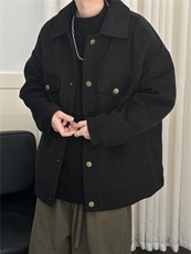 现货%羊毛-加厚羊毛呢大衣外套宽松休闲保暖夹克冬季-A131-105，男装夹克，电商A351