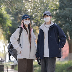 户外运动连帽外套男生春秋季拼接撞色中性情侣潮牌宽松休闲夹克衫，男装夹克，星座1204-3