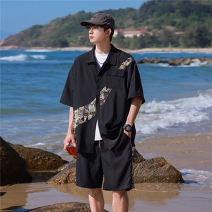 1小熊短衬男+短裤大码M-5XL情侣套装92%聚酯纤维8%氨纶TZ77057P70图片