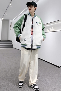 秋装新款休闲夹克棒球服男女同款中性风情侣款刺绣外套 8013-P95图片