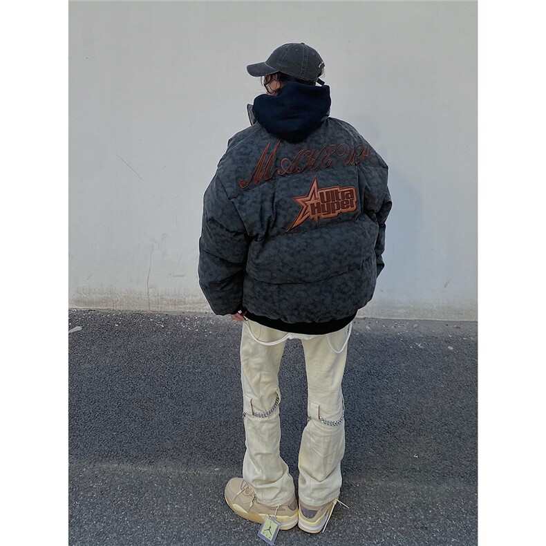 复古美式棉服男女秋冬加厚宽松皮衣外套ins潮冬季GMY94,男装皮衣,星座208-5