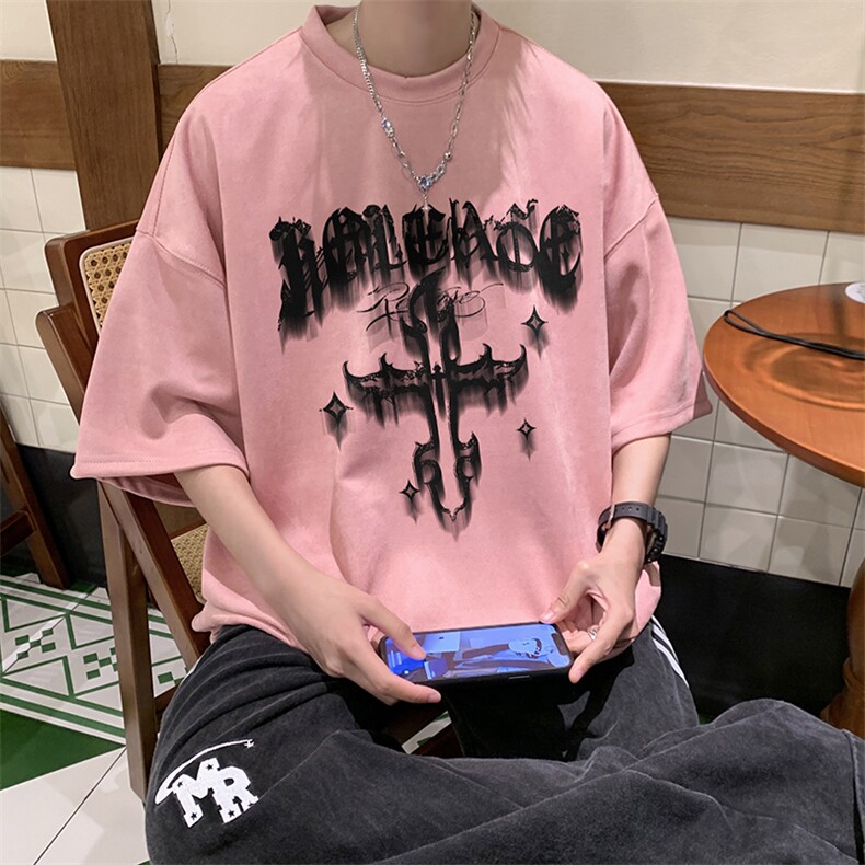 T2326特P25控38夏季高品质麂皮绒印花T恤,男装T恤,电商B205
