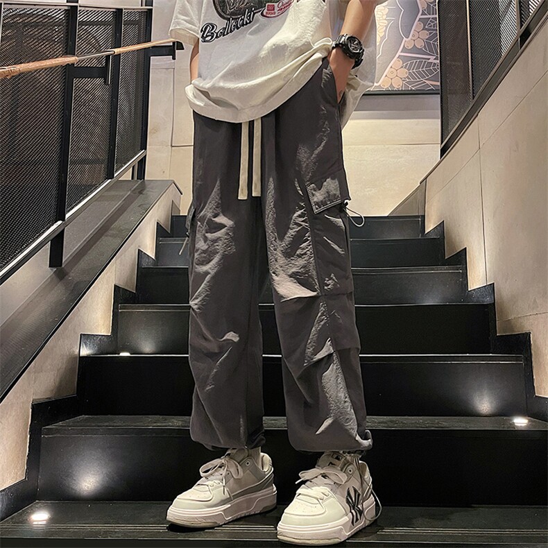 直播数据款春季新款多口袋伞兵裤宽松直筒休闲裤工装裤K502-P42,男装休闲裤,星座914-3