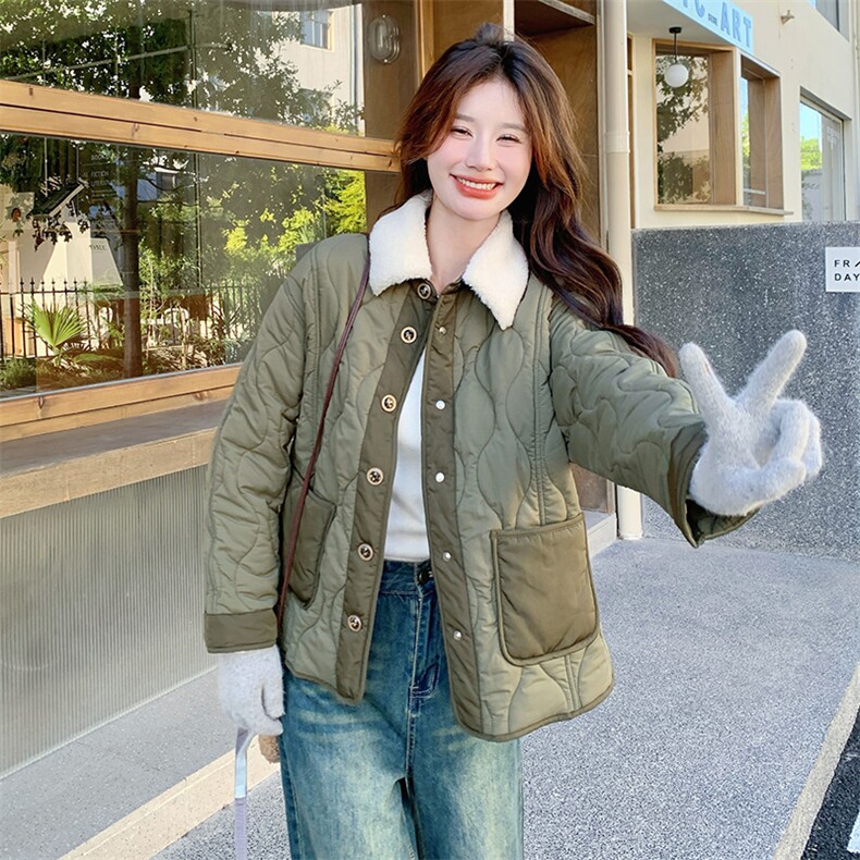 新品拼接棉衣双层领2C081-7702P195图片