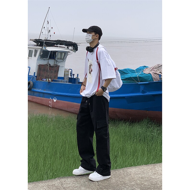 B221美式ins街头hiphop宽松休闲多口袋工装裤子LK23120-P65控88,男装休闲裤,电商B221