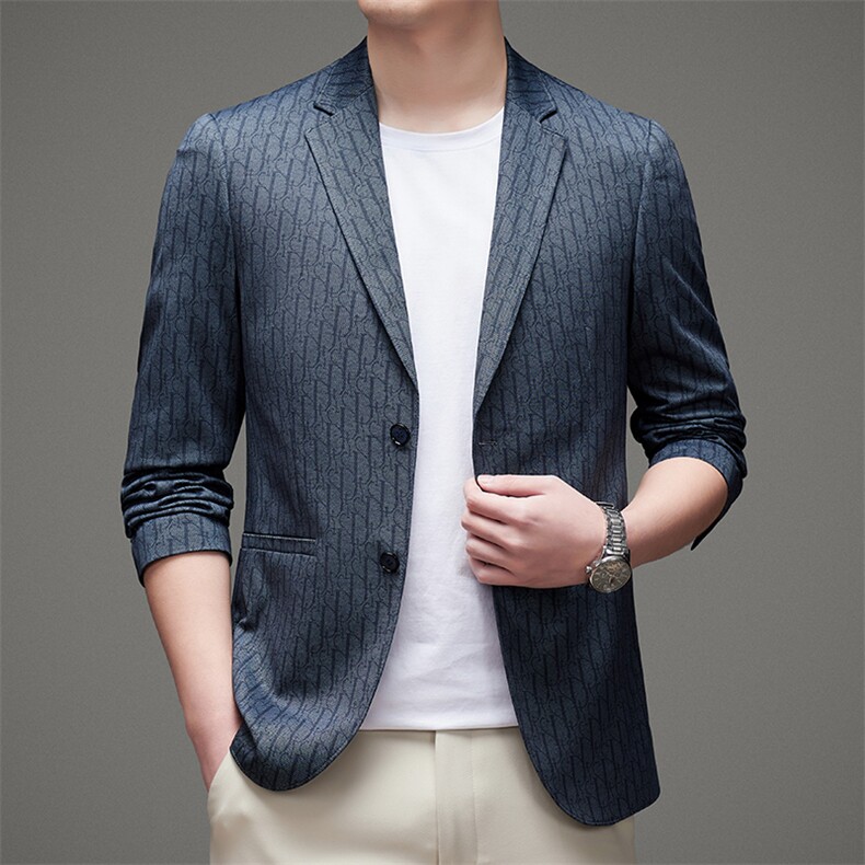 正品西服男装2023春秋季新款休闲中年韩版潮流上衣男士外套,男装风衣,电商B212（原钱塘6029）