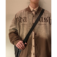 美式复古水洗做旧渐变棒球服男外套春季新款百搭夹克男JK972-P85，男装夹克，星座1103-3