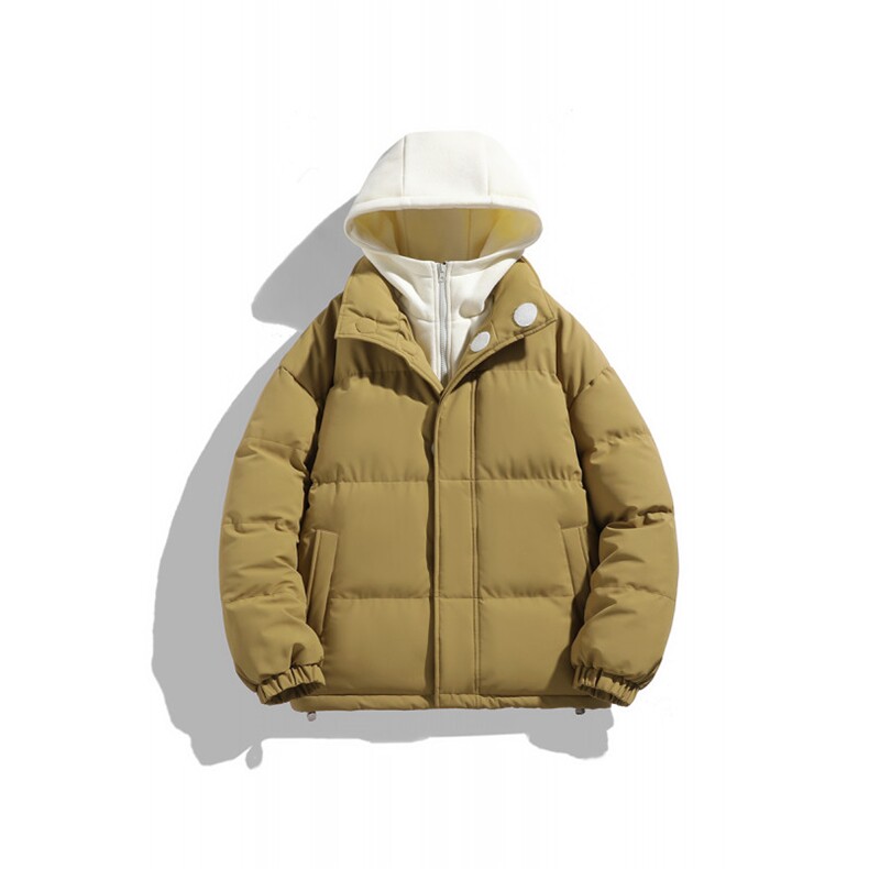 冬季青少年连帽假两件外套加绒加厚休闲简约棉衣棉服5303-P85,男装棉衣,电商B306