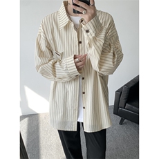 现货CS1163-特P53新款百搭条纹大码男衬衫，男装衬衫，电商A059