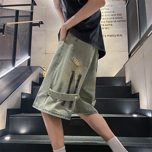 牛仔短裤男夏季美式高街直筒裤子潮牌痞帅宽松五分裤DK0219-P40图片