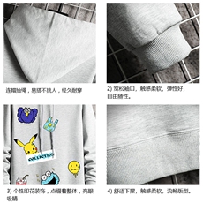 WY2079-P40纯棉连帽卫衣男大码运动帽衫宽松薄外套网格挂拍，男装卫衣，电商A040A
