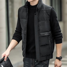 羽绒马甲男加厚保暖外套2023冬季新款中年男士商务休闲坎肩背心，男装背心/马甲，电商B212（原钱塘6029）