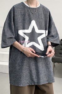 风复古亚麻短袖男棉麻t恤男半袖 ZT71286-P35图片