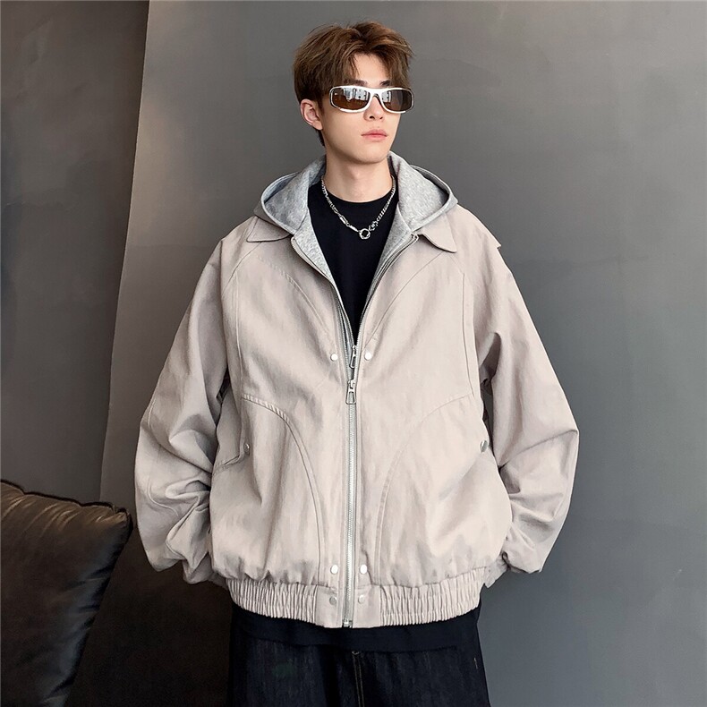 假两件解构设计连帽夹克外套男工装外套JK124-p78,男装夹克,电商C307
