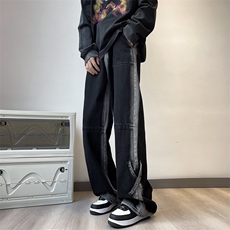 新款牛仔裤直筒裤潮牌宽松美式高街牛仔裤N0993-P53，男装牛仔裤，星座308B-1