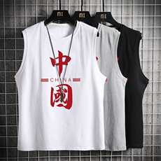 BX25198-P20港风运动汗背心男大码汗衫男无袖T恤男网格，男装T恤，电商A040A