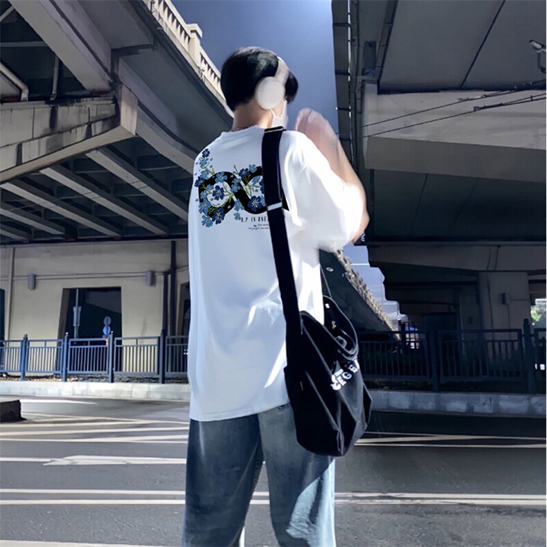 万针全刺绣解构设计260克重磅双纱纯棉高品质美式高街短袖T恤特39,男装T恤,电商A486