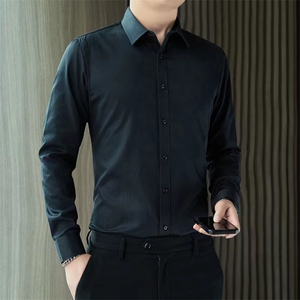 上班男士长袖白色衬衫休闲衬衣伴郎春秋打底衫工作衬衫 C17--P22图片