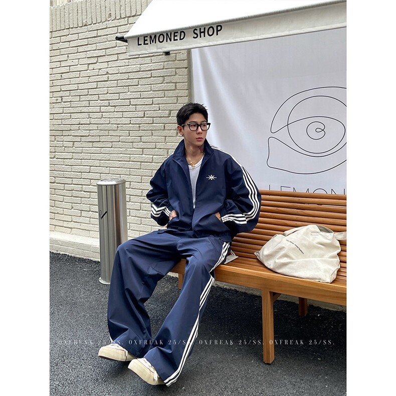 速干蓝色休闲运动夹克男宽松休闲裤,男装夹克,星座506A