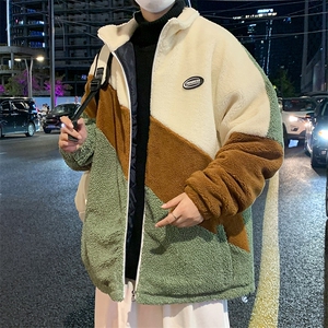 新款冬款加绒加厚棉衣男羊羔绒宽松外套潮流男装MY105P105控价138图片