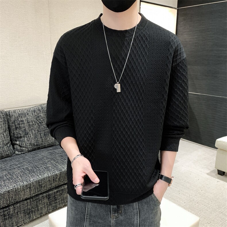 M-8XL秋季胖男生圆领提花卫衣男59,男装卫衣,星座209