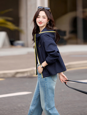 休闲时尚外套女春秋2025年新款小个子短款连帽夹克风衣，女装短外套，诺蝶