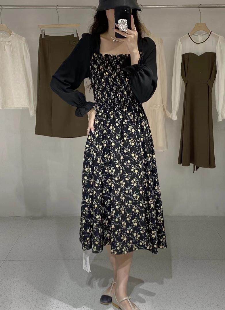 秋季新款雪纺印花连衣裙，女装连衣裙，慕尚依依