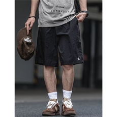 速干透气工装短裤男夏季薄款户外松紧腰沙滩裤潮牌休闲宽松五分裤，男装牛仔裤，星座506A